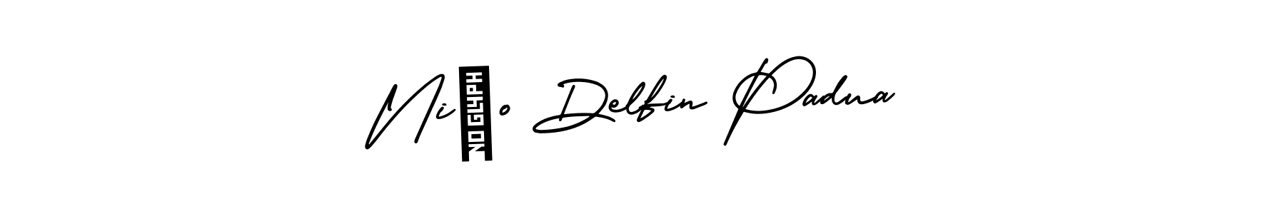 The best way (AmerikaSignatureDemo-Regular) to make a short signature is to pick only two or three words in your name. The name Niño Delfin Padua include a total of six letters. For converting this name. Niño Delfin Padua signature style 3 images and pictures png