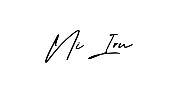 This is the best signature style for the Ni Iru name. Also you like these signature font (AmerikaSignatureDemo-Regular). Mix name signature. Ni Iru signature style 3 images and pictures png