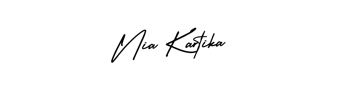 How to make Nia Kartika signature? AmerikaSignatureDemo-Regular is a professional autograph style. Create handwritten signature for Nia Kartika name. Nia Kartika signature style 3 images and pictures png
