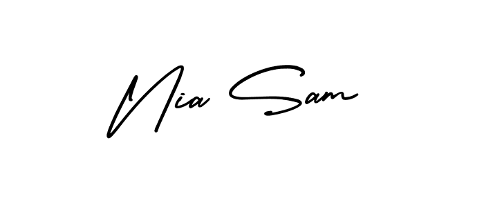 Make a short Nia Sam signature style. Manage your documents anywhere anytime using AmerikaSignatureDemo-Regular. Create and add eSignatures, submit forms, share and send files easily. Nia Sam signature style 3 images and pictures png