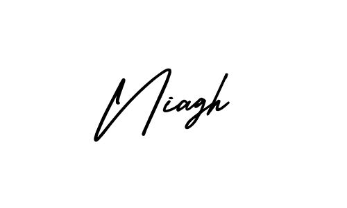 How to make Niagh name signature. Use AmerikaSignatureDemo-Regular style for creating short signs online. This is the latest handwritten sign. Niagh signature style 3 images and pictures png