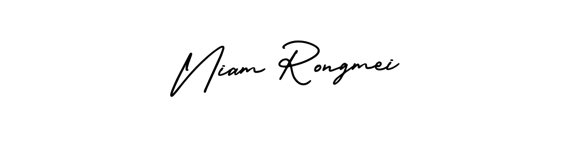 How to Draw Niam Rongmei signature style? AmerikaSignatureDemo-Regular is a latest design signature styles for name Niam Rongmei. Niam Rongmei signature style 3 images and pictures png