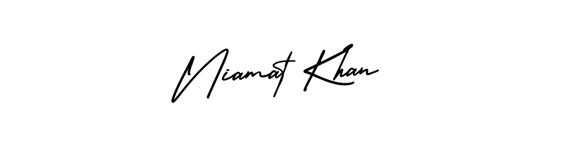 How to make Niamat Khan name signature. Use AmerikaSignatureDemo-Regular style for creating short signs online. This is the latest handwritten sign. Niamat Khan signature style 3 images and pictures png