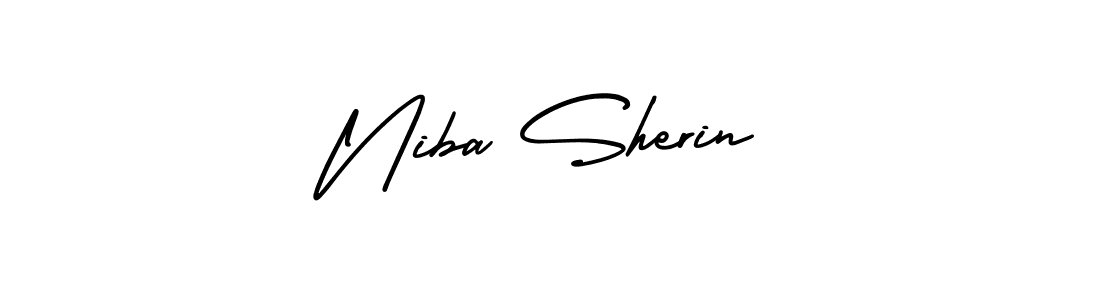 Best and Professional Signature Style for Niba Sherin. AmerikaSignatureDemo-Regular Best Signature Style Collection. Niba Sherin signature style 3 images and pictures png