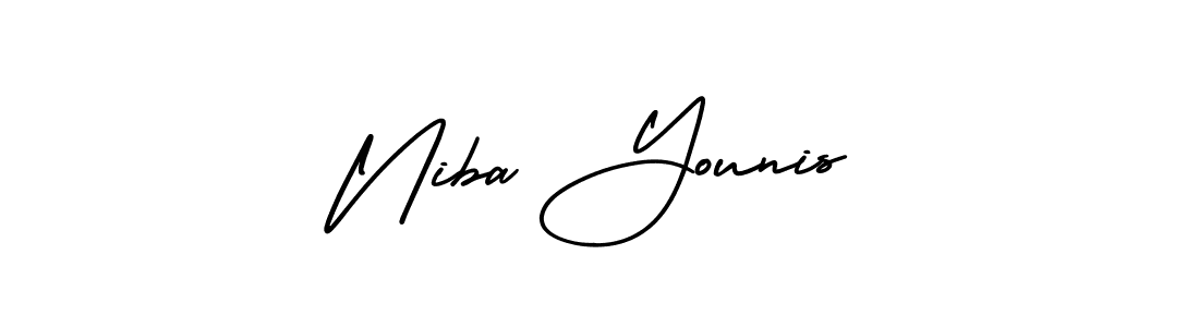 if you are searching for the best signature style for your name Niba Younis. so please give up your signature search. here we have designed multiple signature styles  using AmerikaSignatureDemo-Regular. Niba Younis signature style 3 images and pictures png