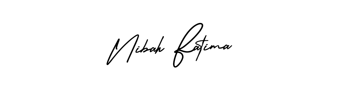 Make a short Nibah Fatima signature style. Manage your documents anywhere anytime using AmerikaSignatureDemo-Regular. Create and add eSignatures, submit forms, share and send files easily. Nibah Fatima signature style 3 images and pictures png