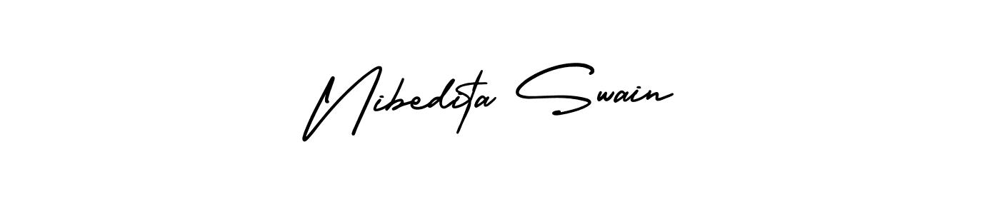 The best way (AmerikaSignatureDemo-Regular) to make a short signature is to pick only two or three words in your name. The name Nibedita Swain include a total of six letters. For converting this name. Nibedita Swain signature style 3 images and pictures png