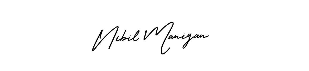 Similarly AmerikaSignatureDemo-Regular is the best handwritten signature design. Signature creator online .You can use it as an online autograph creator for name Nibil Maniyan. Nibil Maniyan signature style 3 images and pictures png