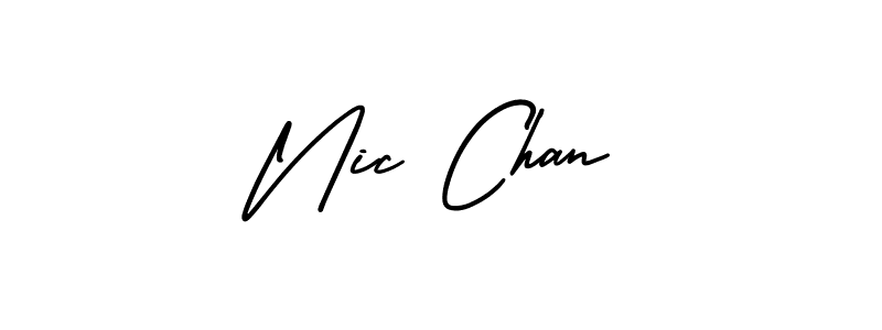 AmerikaSignatureDemo-Regular is a professional signature style that is perfect for those who want to add a touch of class to their signature. It is also a great choice for those who want to make their signature more unique. Get Nic Chan name to fancy signature for free. Nic Chan signature style 3 images and pictures png