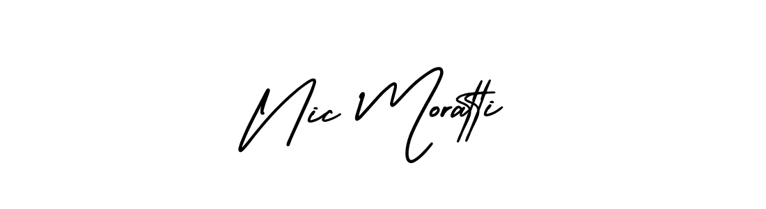 Similarly AmerikaSignatureDemo-Regular is the best handwritten signature design. Signature creator online .You can use it as an online autograph creator for name Nic Moratti. Nic Moratti signature style 3 images and pictures png