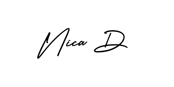 How to make Nica D signature? AmerikaSignatureDemo-Regular is a professional autograph style. Create handwritten signature for Nica D name. Nica D signature style 3 images and pictures png