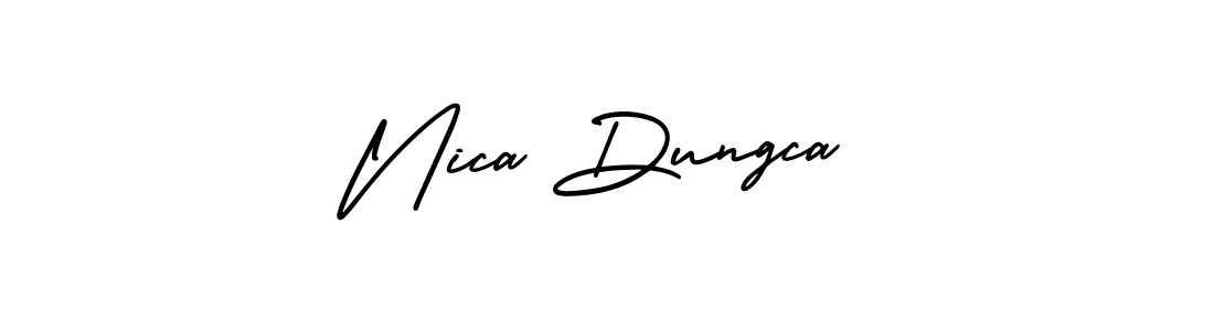 This is the best signature style for the Nica Dungca name. Also you like these signature font (AmerikaSignatureDemo-Regular). Mix name signature. Nica Dungca signature style 3 images and pictures png