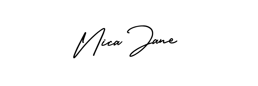 How to Draw Nica Jane signature style? AmerikaSignatureDemo-Regular is a latest design signature styles for name Nica Jane. Nica Jane signature style 3 images and pictures png