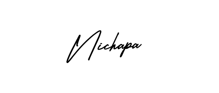 Use a signature maker to create a handwritten signature online. With this signature software, you can design (AmerikaSignatureDemo-Regular) your own signature for name Nichapa. Nichapa signature style 3 images and pictures png