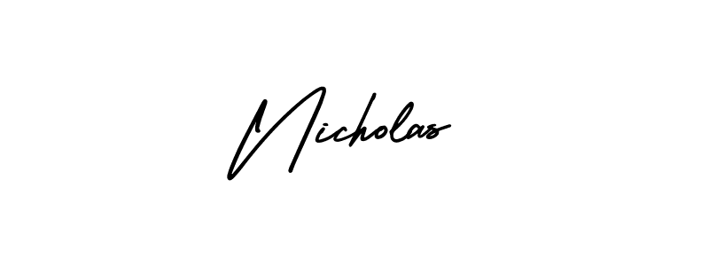 Nicholas stylish signature style. Best Handwritten Sign (AmerikaSignatureDemo-Regular) for my name. Handwritten Signature Collection Ideas for my name Nicholas. Nicholas signature style 3 images and pictures png