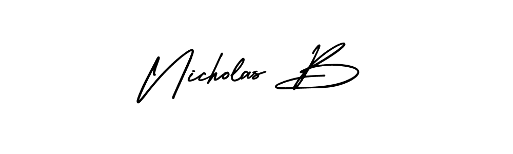 Nicholas B stylish signature style. Best Handwritten Sign (AmerikaSignatureDemo-Regular) for my name. Handwritten Signature Collection Ideas for my name Nicholas B. Nicholas B signature style 3 images and pictures png