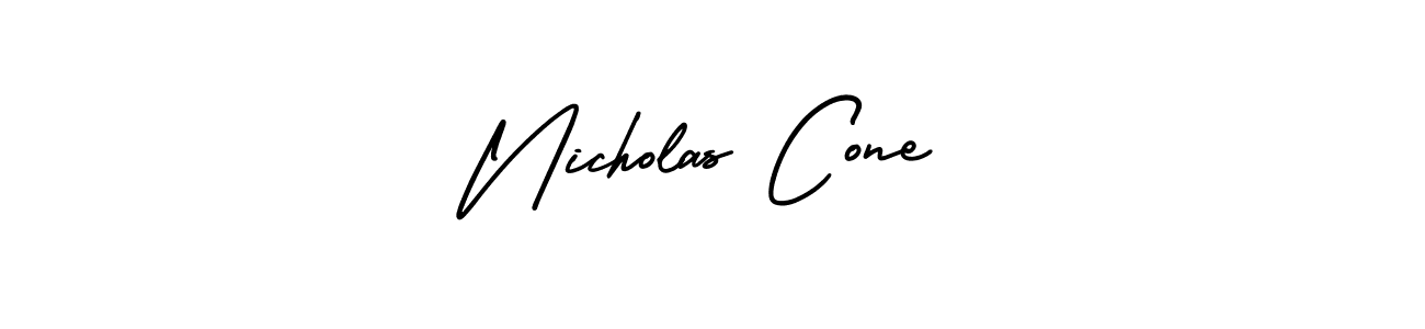 Design your own signature with our free online signature maker. With this signature software, you can create a handwritten (AmerikaSignatureDemo-Regular) signature for name Nicholas Cone. Nicholas Cone signature style 3 images and pictures png