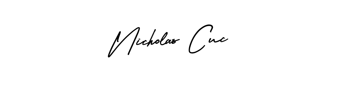 How to Draw Nicholas Cuc signature style? AmerikaSignatureDemo-Regular is a latest design signature styles for name Nicholas Cuc. Nicholas Cuc signature style 3 images and pictures png