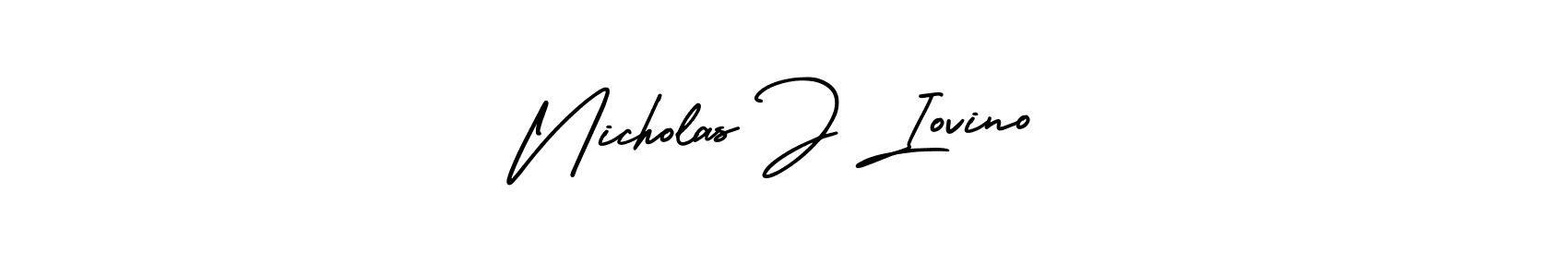 This is the best signature style for the Nicholas J Iovino name. Also you like these signature font (AmerikaSignatureDemo-Regular). Mix name signature. Nicholas J Iovino signature style 3 images and pictures png