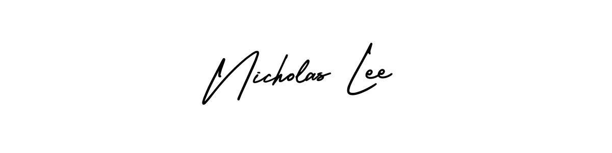 AmerikaSignatureDemo-Regular is a professional signature style that is perfect for those who want to add a touch of class to their signature. It is also a great choice for those who want to make their signature more unique. Get Nicholas Lee name to fancy signature for free. Nicholas Lee signature style 3 images and pictures png