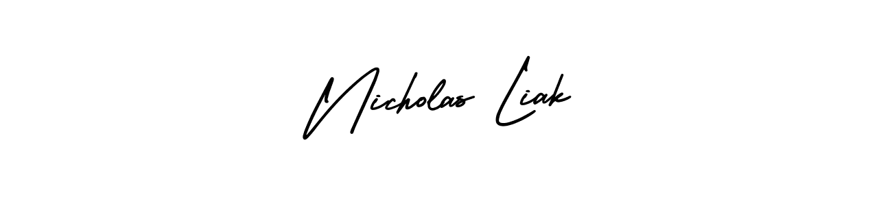 It looks lik you need a new signature style for name Nicholas Liak. Design unique handwritten (AmerikaSignatureDemo-Regular) signature with our free signature maker in just a few clicks. Nicholas Liak signature style 3 images and pictures png
