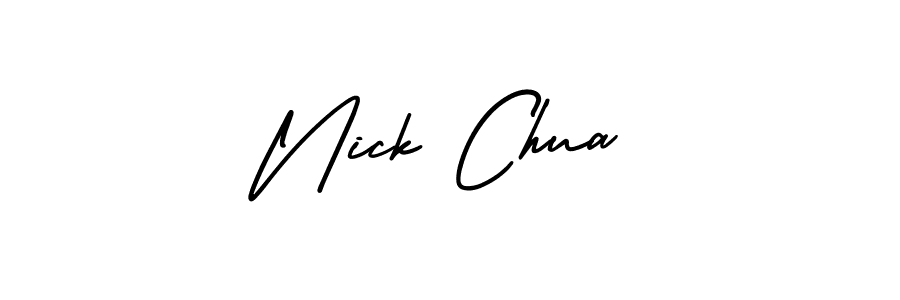 How to make Nick Chua name signature. Use AmerikaSignatureDemo-Regular style for creating short signs online. This is the latest handwritten sign. Nick Chua signature style 3 images and pictures png