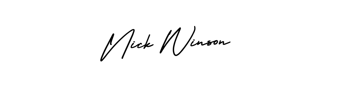 The best way (AmerikaSignatureDemo-Regular) to make a short signature is to pick only two or three words in your name. The name Nick Winson include a total of six letters. For converting this name. Nick Winson signature style 3 images and pictures png