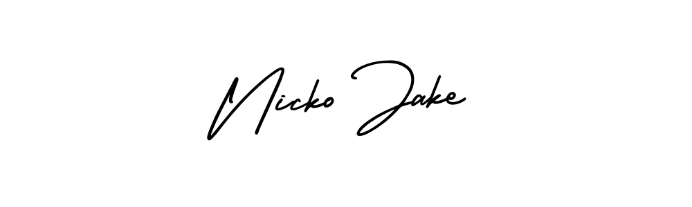 Best and Professional Signature Style for Nicko Jake. AmerikaSignatureDemo-Regular Best Signature Style Collection. Nicko Jake signature style 3 images and pictures png