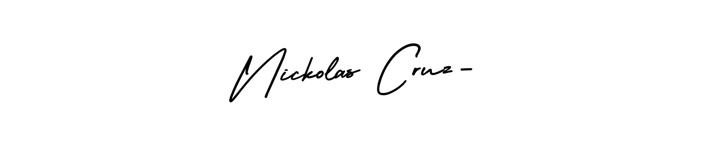 It looks lik you need a new signature style for name Nickolas Cruz-. Design unique handwritten (AmerikaSignatureDemo-Regular) signature with our free signature maker in just a few clicks. Nickolas Cruz- signature style 3 images and pictures png