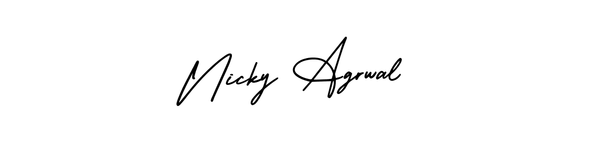 Here are the top 10 professional signature styles for the name Nicky Agrwal. These are the best autograph styles you can use for your name. Nicky Agrwal signature style 3 images and pictures png
