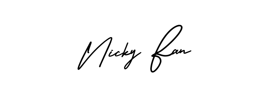 AmerikaSignatureDemo-Regular is a professional signature style that is perfect for those who want to add a touch of class to their signature. It is also a great choice for those who want to make their signature more unique. Get Nicky Fan name to fancy signature for free. Nicky Fan signature style 3 images and pictures png