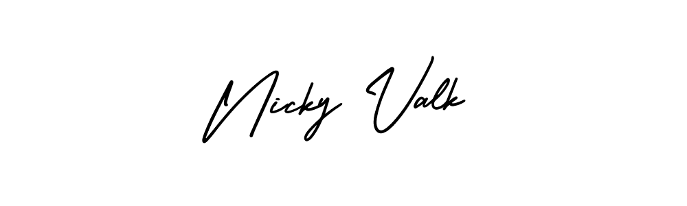 It looks lik you need a new signature style for name Nicky Valk. Design unique handwritten (AmerikaSignatureDemo-Regular) signature with our free signature maker in just a few clicks. Nicky Valk signature style 3 images and pictures png