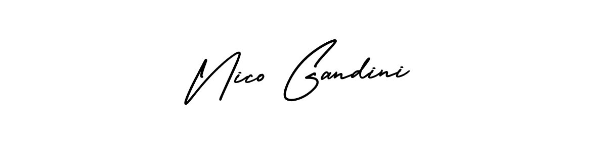 Nico Gandini stylish signature style. Best Handwritten Sign (AmerikaSignatureDemo-Regular) for my name. Handwritten Signature Collection Ideas for my name Nico Gandini. Nico Gandini signature style 3 images and pictures png