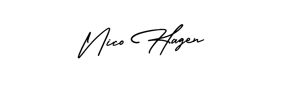 How to make Nico Hagen signature? AmerikaSignatureDemo-Regular is a professional autograph style. Create handwritten signature for Nico Hagen name. Nico Hagen signature style 3 images and pictures png