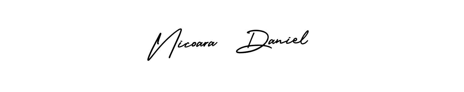 How to Draw Nicoara  Daniel signature style? AmerikaSignatureDemo-Regular is a latest design signature styles for name Nicoara  Daniel. Nicoara  Daniel signature style 3 images and pictures png