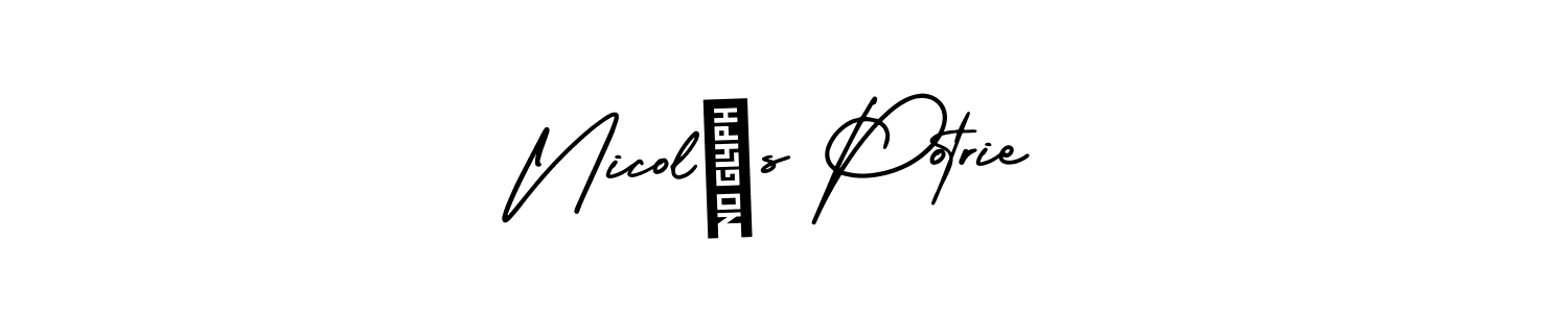 How to Draw Nicolás Potrie signature style? AmerikaSignatureDemo-Regular is a latest design signature styles for name Nicolás Potrie. Nicolás Potrie signature style 3 images and pictures png