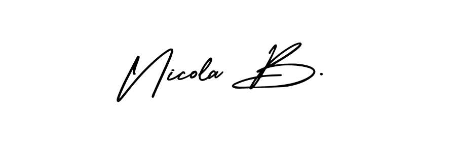 if you are searching for the best signature style for your name Nicola B.. so please give up your signature search. here we have designed multiple signature styles  using AmerikaSignatureDemo-Regular. Nicola B. signature style 3 images and pictures png