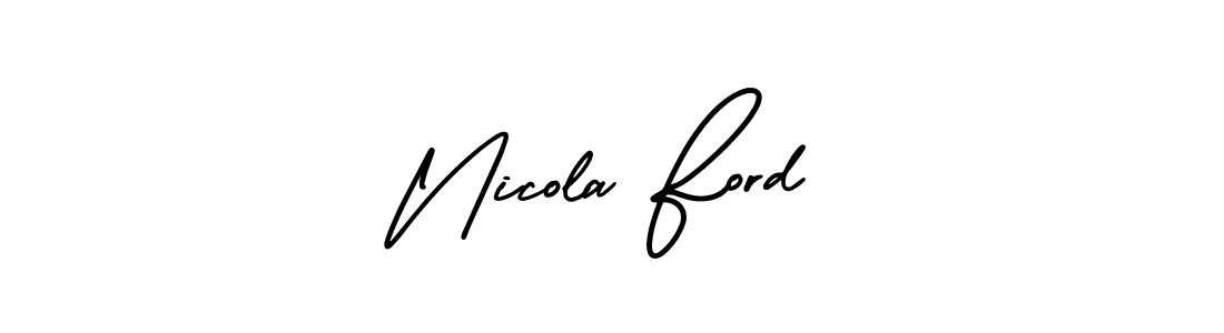 Nicola Ford stylish signature style. Best Handwritten Sign (AmerikaSignatureDemo-Regular) for my name. Handwritten Signature Collection Ideas for my name Nicola Ford. Nicola Ford signature style 3 images and pictures png