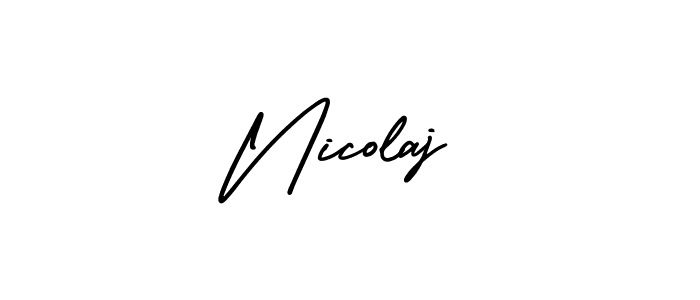 The best way (AmerikaSignatureDemo-Regular) to make a short signature is to pick only two or three words in your name. The name Nicolaj include a total of six letters. For converting this name. Nicolaj signature style 3 images and pictures png