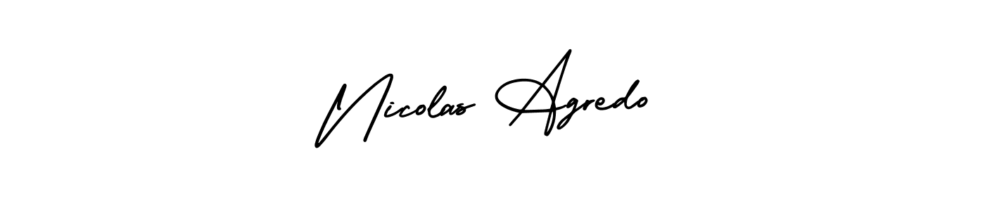 Also You can easily find your signature by using the search form. We will create Nicolas Agredo name handwritten signature images for you free of cost using AmerikaSignatureDemo-Regular sign style. Nicolas Agredo signature style 3 images and pictures png