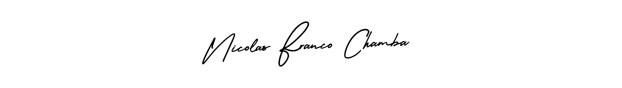 Nicolas Franco Chamba stylish signature style. Best Handwritten Sign (AmerikaSignatureDemo-Regular) for my name. Handwritten Signature Collection Ideas for my name Nicolas Franco Chamba. Nicolas Franco Chamba signature style 3 images and pictures png