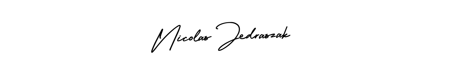 How to make Nicolas Jedraszak name signature. Use AmerikaSignatureDemo-Regular style for creating short signs online. This is the latest handwritten sign. Nicolas Jedraszak signature style 3 images and pictures png