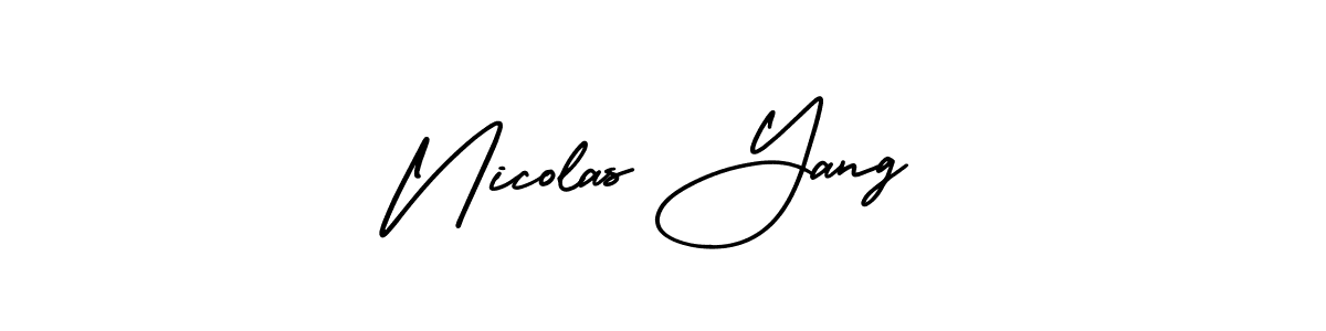 Use a signature maker to create a handwritten signature online. With this signature software, you can design (AmerikaSignatureDemo-Regular) your own signature for name Nicolas Yang. Nicolas Yang signature style 3 images and pictures png