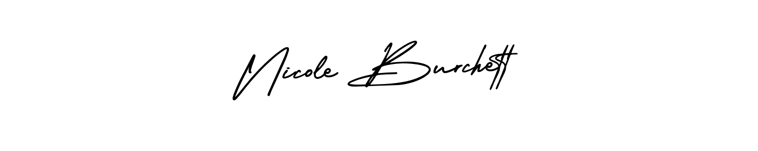 How to make Nicole Burchett name signature. Use AmerikaSignatureDemo-Regular style for creating short signs online. This is the latest handwritten sign. Nicole Burchett signature style 3 images and pictures png