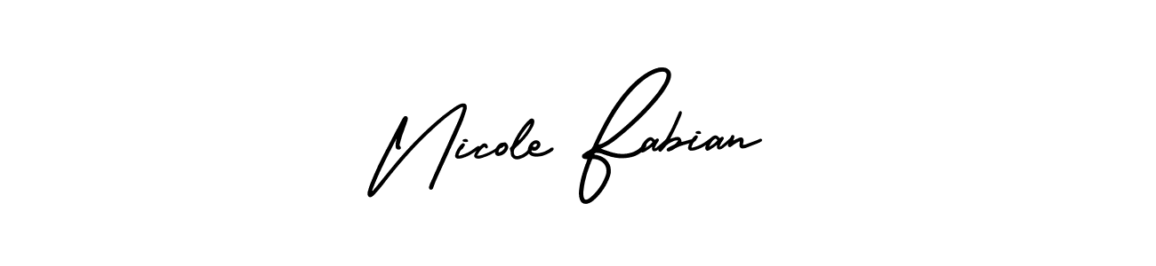 The best way (AmerikaSignatureDemo-Regular) to make a short signature is to pick only two or three words in your name. The name Nicole Fabian include a total of six letters. For converting this name. Nicole Fabian signature style 3 images and pictures png