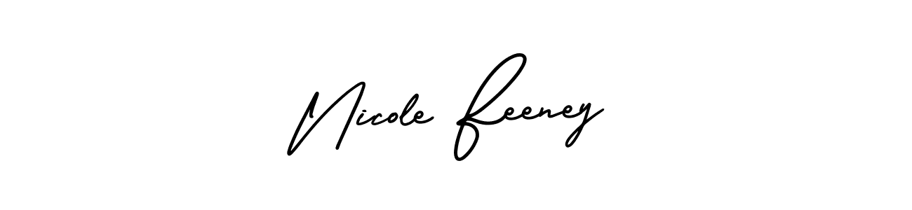 This is the best signature style for the Nicole Feeney name. Also you like these signature font (AmerikaSignatureDemo-Regular). Mix name signature. Nicole Feeney signature style 3 images and pictures png