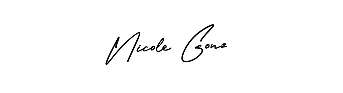 How to Draw Nicole Gonz signature style? AmerikaSignatureDemo-Regular is a latest design signature styles for name Nicole Gonz. Nicole Gonz signature style 3 images and pictures png