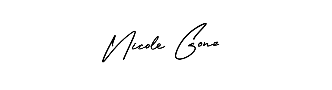 How to Draw Nicole Gonz signature style? AmerikaSignatureDemo-Regular is a latest design signature styles for name Nicole Gonz. Nicole Gonz signature style 3 images and pictures png