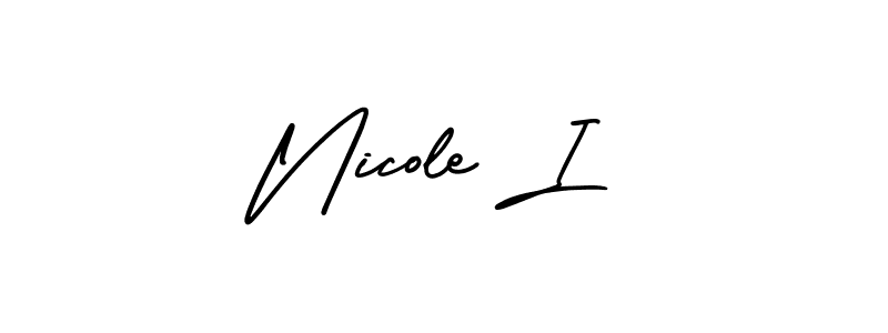 How to Draw Nicole I signature style? AmerikaSignatureDemo-Regular is a latest design signature styles for name Nicole I. Nicole I signature style 3 images and pictures png