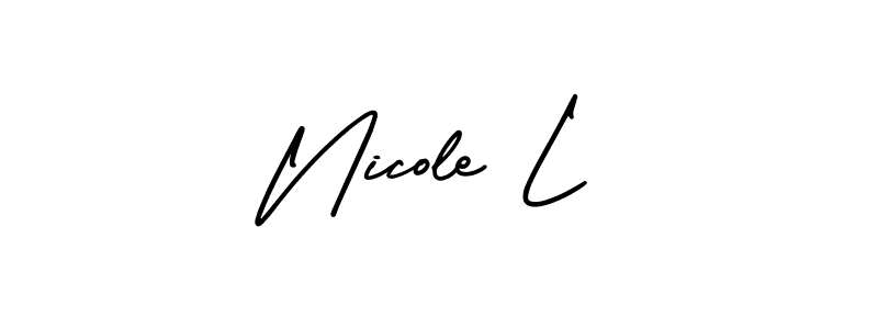 if you are searching for the best signature style for your name Nicole L. so please give up your signature search. here we have designed multiple signature styles  using AmerikaSignatureDemo-Regular. Nicole L signature style 3 images and pictures png